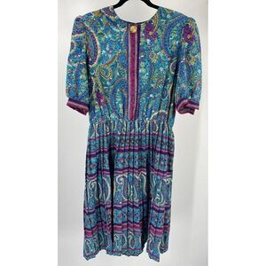 Vintage 70’s Lady Carol of New York Bright Paisley Dress TV Movie Prop M/L